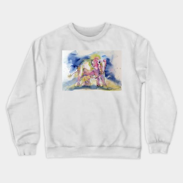 Elephant with baby Crewneck Sweatshirt by kovacsannabrigi